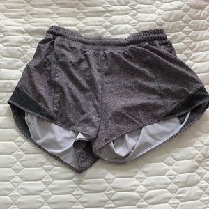 Gray lululemon hotty hot shorts 4 inch